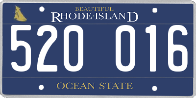 RI license plate 520016