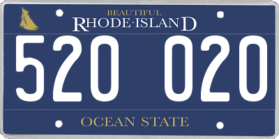 RI license plate 520020