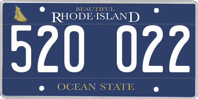 RI license plate 520022