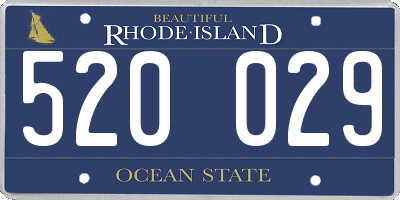 RI license plate 520029