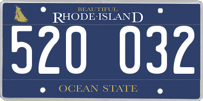 RI license plate 520032