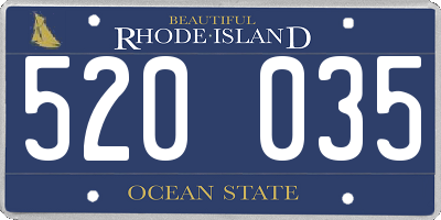 RI license plate 520035