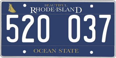 RI license plate 520037