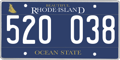 RI license plate 520038