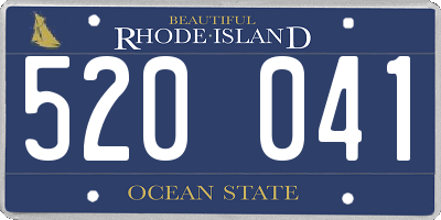 RI license plate 520041