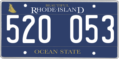 RI license plate 520053