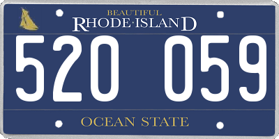 RI license plate 520059