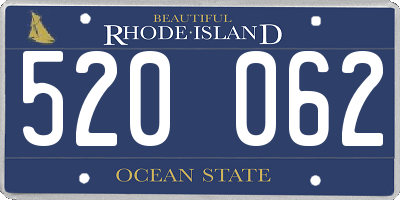 RI license plate 520062