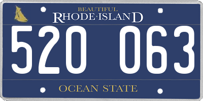 RI license plate 520063
