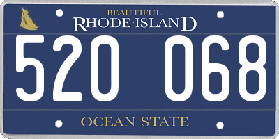 RI license plate 520068