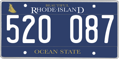 RI license plate 520087