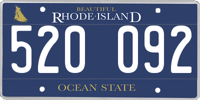 RI license plate 520092