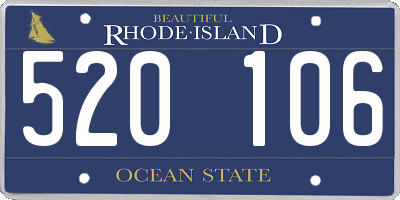RI license plate 520106