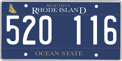RI license plate 520116