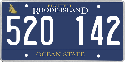 RI license plate 520142