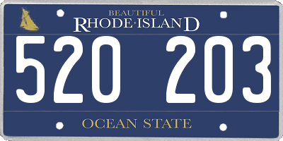 RI license plate 520203