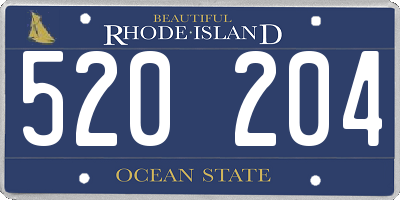 RI license plate 520204