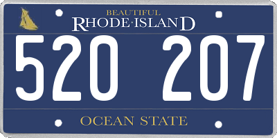 RI license plate 520207