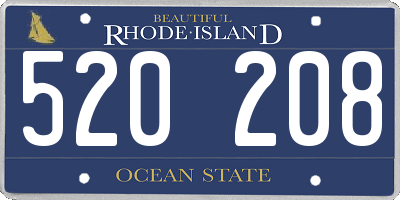 RI license plate 520208