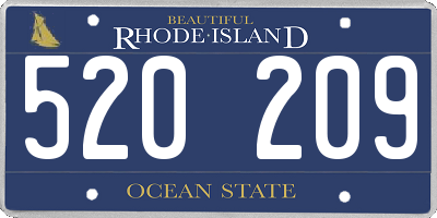 RI license plate 520209
