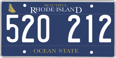 RI license plate 520212