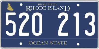 RI license plate 520213