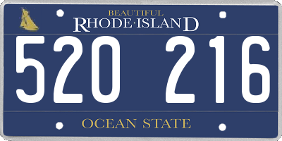 RI license plate 520216
