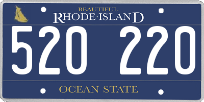 RI license plate 520220