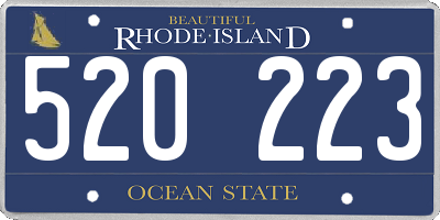 RI license plate 520223