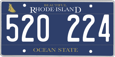 RI license plate 520224
