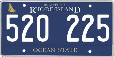 RI license plate 520225