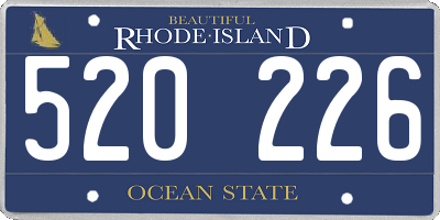 RI license plate 520226