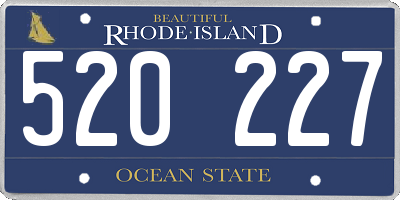 RI license plate 520227