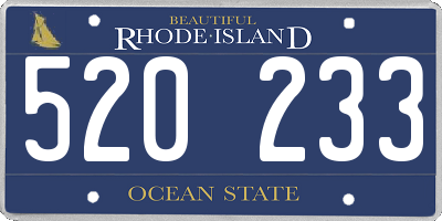 RI license plate 520233