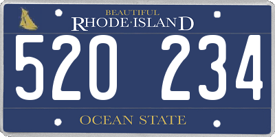 RI license plate 520234