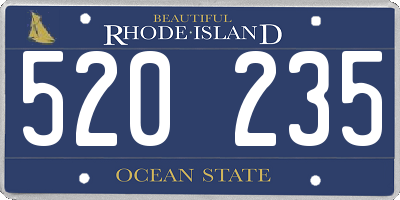 RI license plate 520235