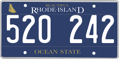 RI license plate 520242