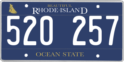 RI license plate 520257