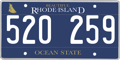 RI license plate 520259