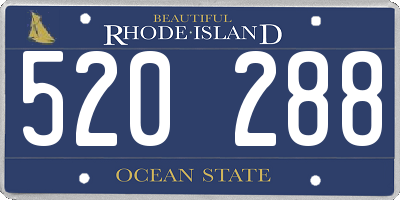 RI license plate 520288