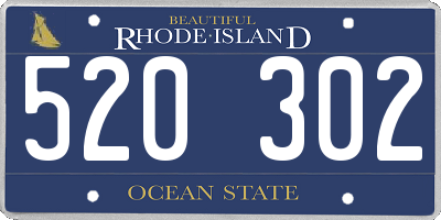 RI license plate 520302