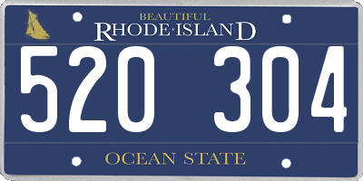 RI license plate 520304