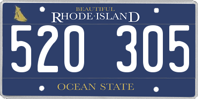 RI license plate 520305