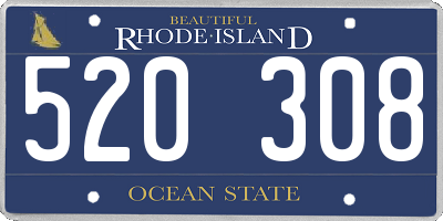 RI license plate 520308