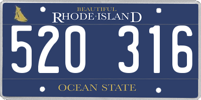 RI license plate 520316