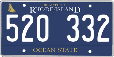 RI license plate 520332