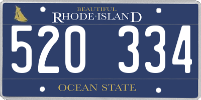 RI license plate 520334