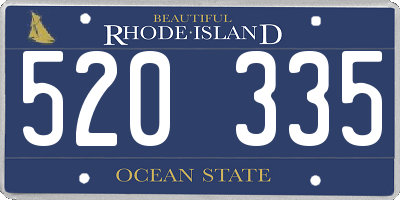 RI license plate 520335