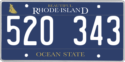 RI license plate 520343