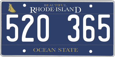 RI license plate 520365